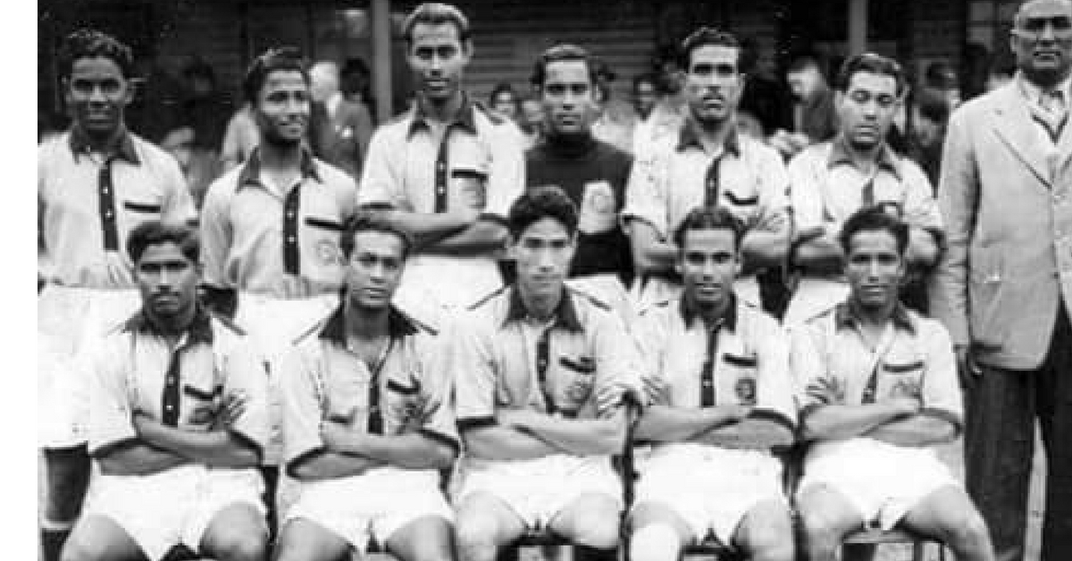Dr Talimeren Ao, from Nagaland, with his squad, the Indian football team. Image Credit: Zest Jeo‎