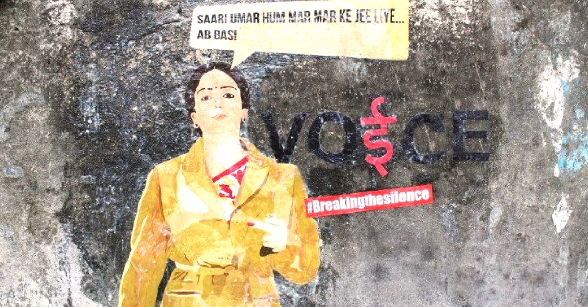 Jheel Goradia has a message to give, via her street art, in India.Image Credit: MeekPhilosophy