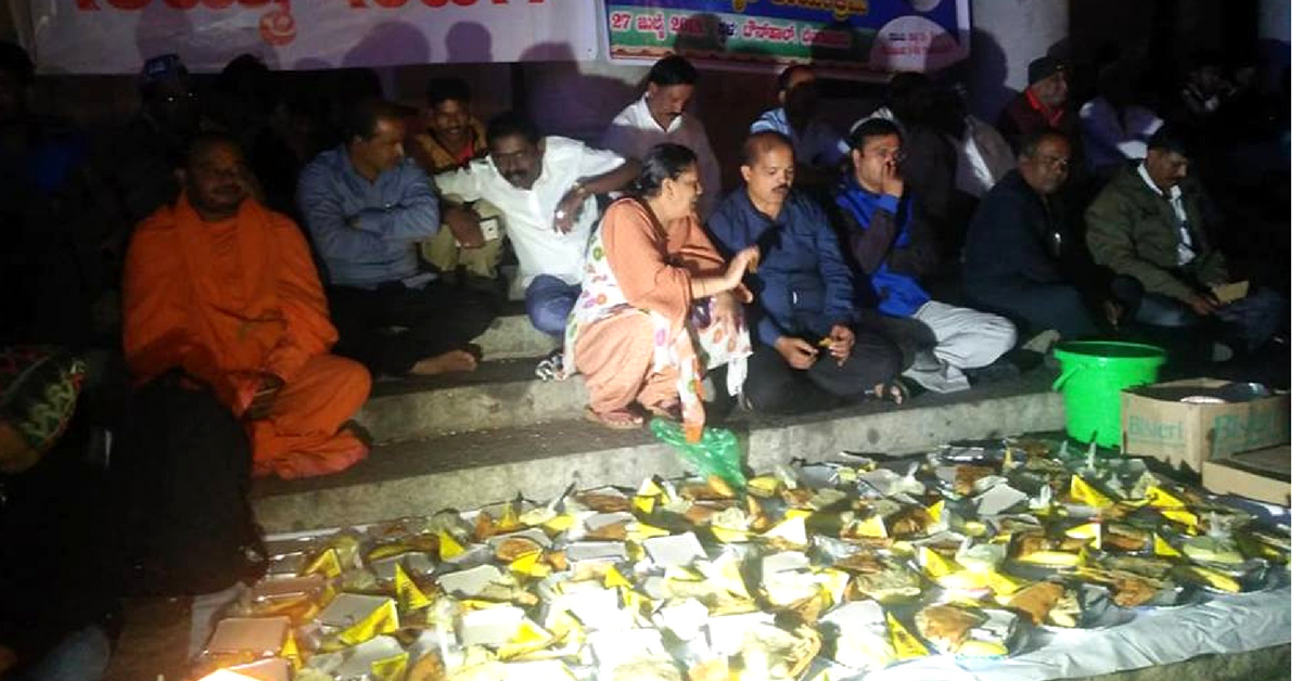 People in Bengaluru came together to bust myths and eat food during the lunar eclipse. Image Credit: Mahisha Nanda