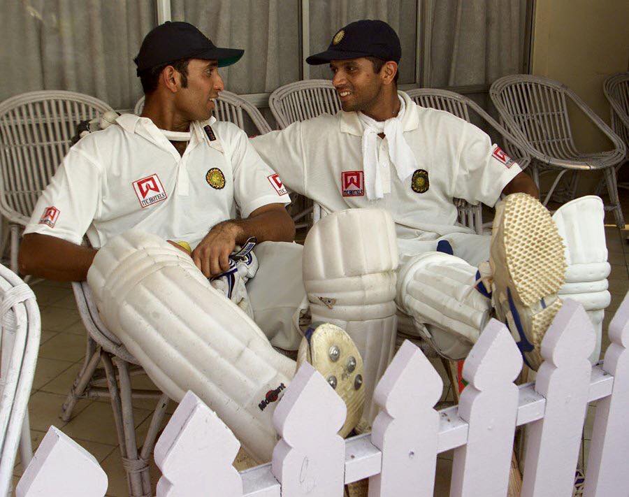 Rahul Dravid with VVS Laxman at Eden Gardens in 2000. Both men were involved in a historic 376 run partnership against the mighty Aussies. (Source: Rahul Dravid/Facebook)