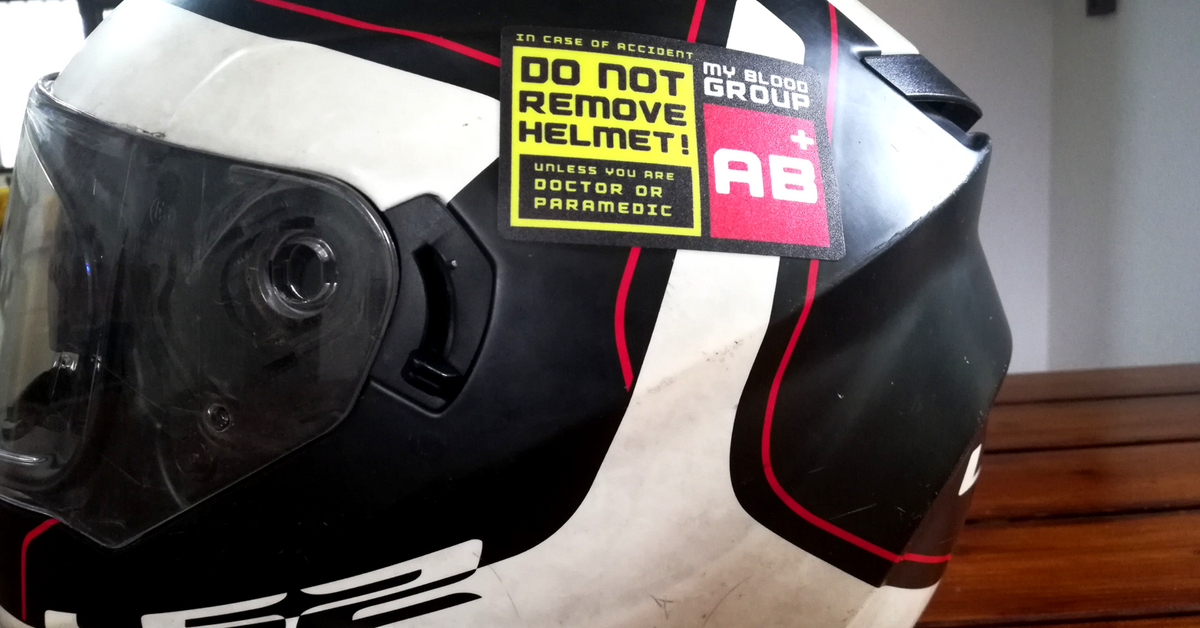 This helmet sticker can provide vital information that can save your life in case of an accident.