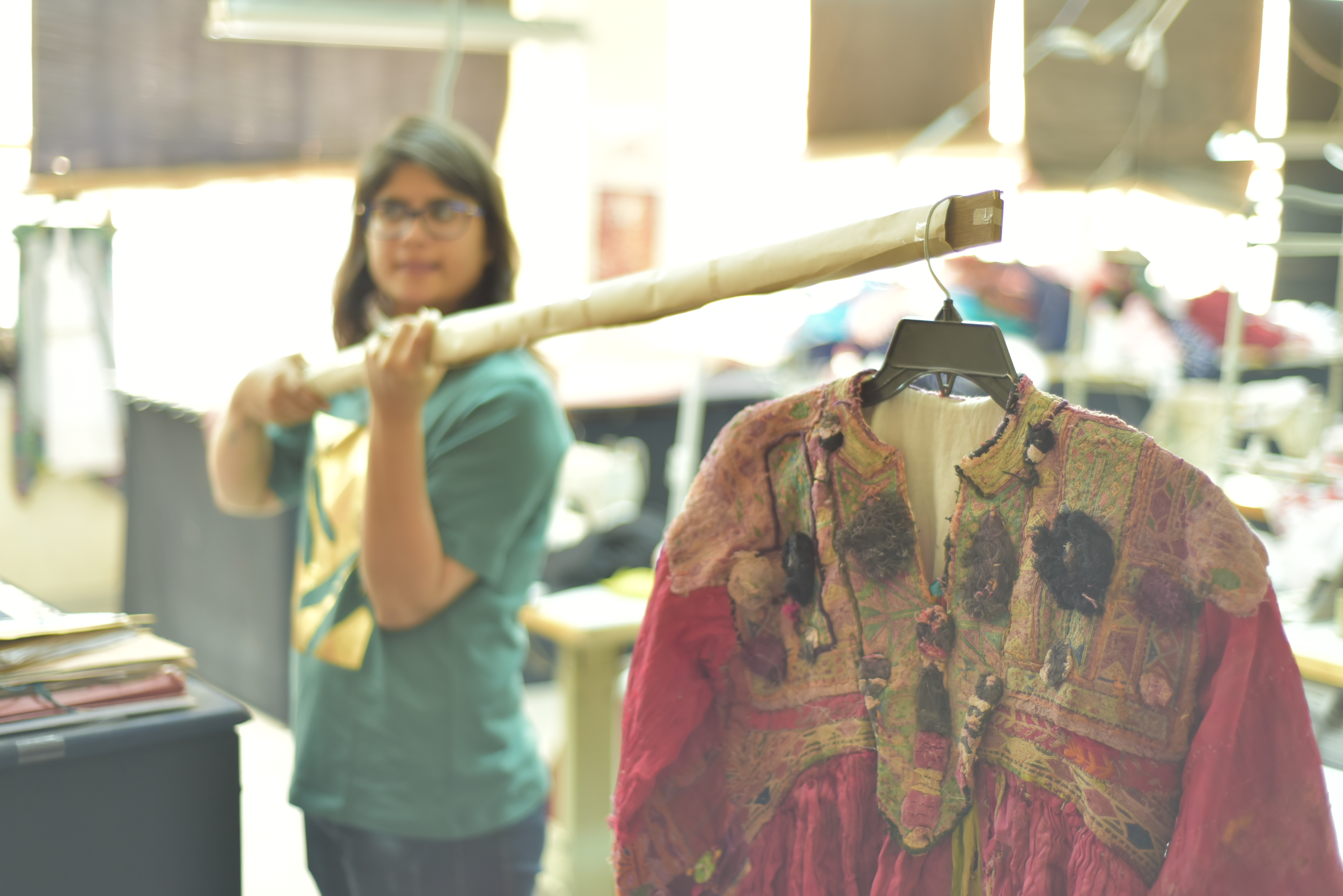 Restoration work on Kakrai Kameez, the traditional attire of Pashtun women. 