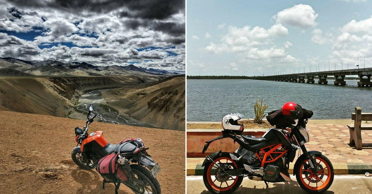 Around the country on a motorcycle, and never without a helmet. Image Credit: UrmezB