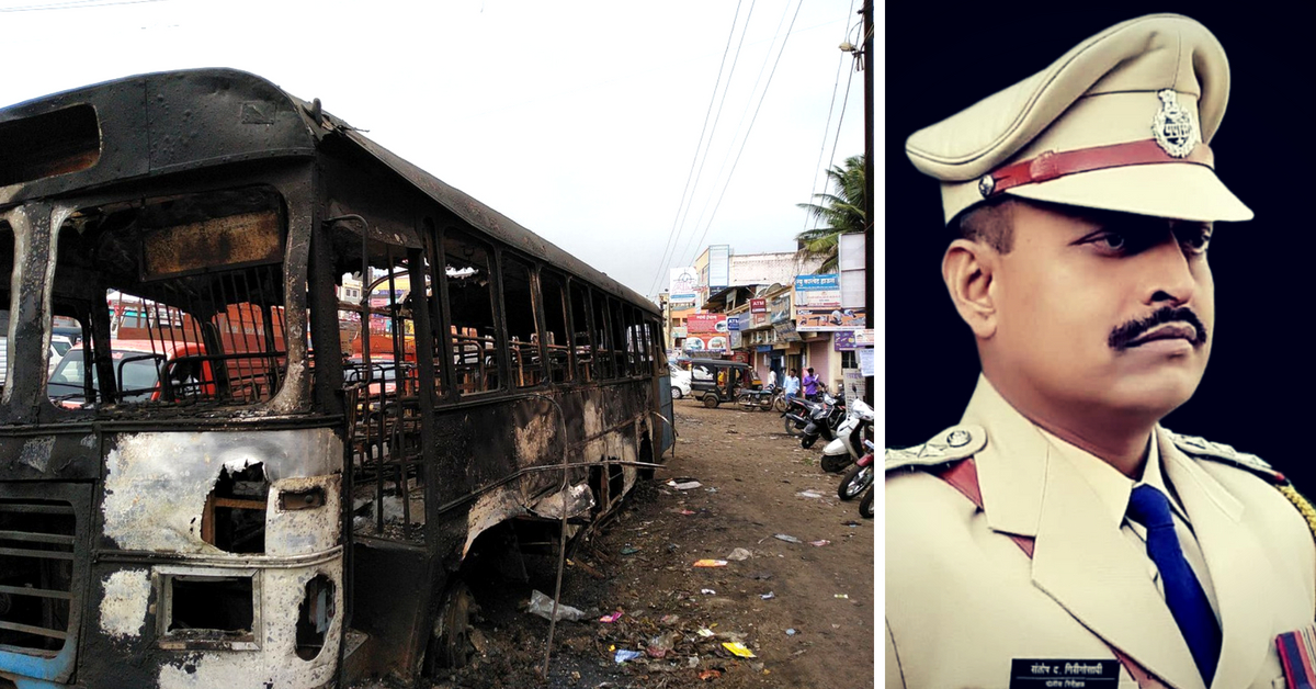 Outnumbered by 4000-Strong Angry Mob, Fearless Maha Cop Shuts Down Chakan Riot!