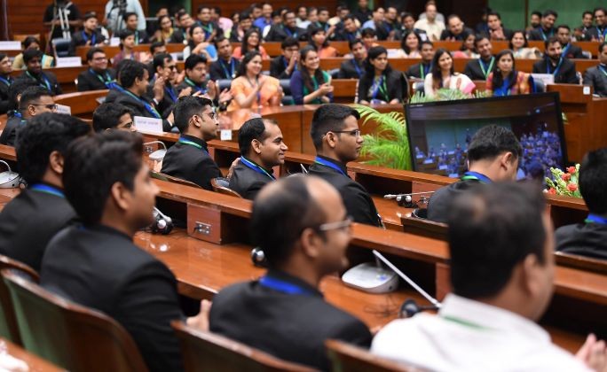 Young IAS officers who have recently been appointed Assistant Secretaries in the Government of India sitting during their interaction with Prime Minister Modi. (Source: narendrammodi.in)