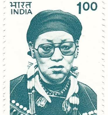 Postage stamp taken out in memory of Rani Gaidinliu. (Source: Facebook/Santish Singh) 