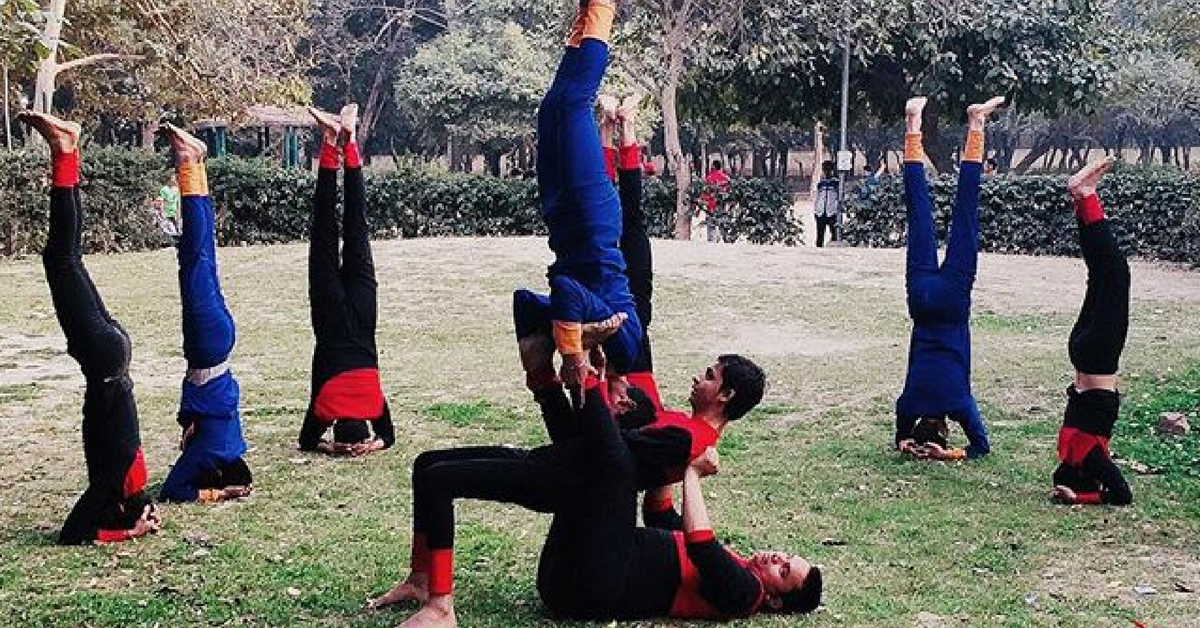 The visually-challenged children in Delhi's Blind Yoga Artists group. Image Credit: Yoga Artists