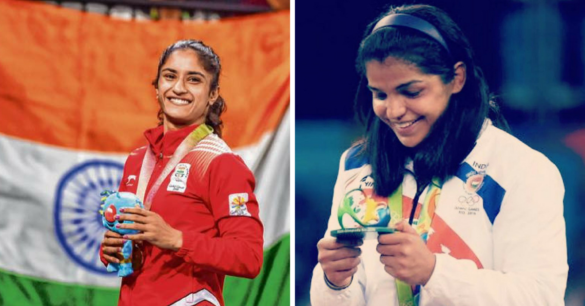 Vinesha Phogat (left) and Sakshi Malik. (Source: Facebook/Vinesha Phogat/Sakshi Malik)