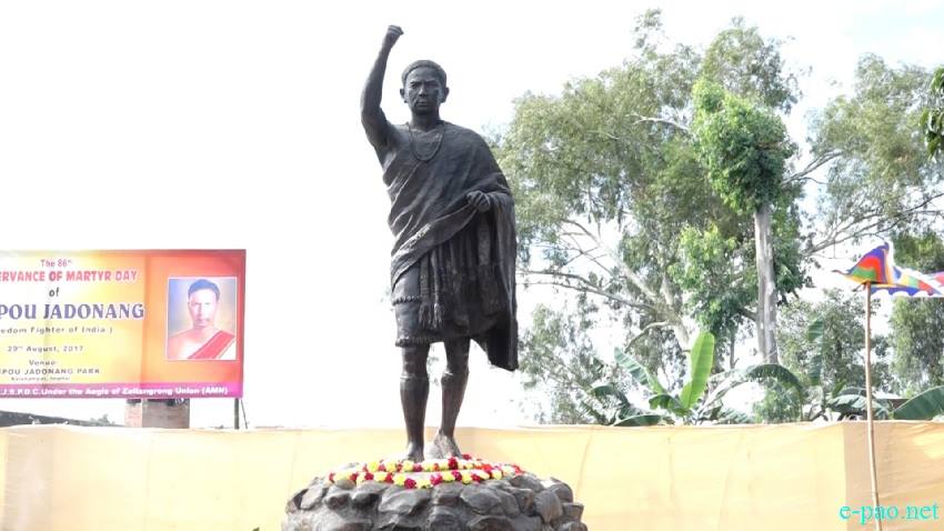 Bronze statue of Haipou Jadonang in Imphal. (Source: Facebook/Angam)