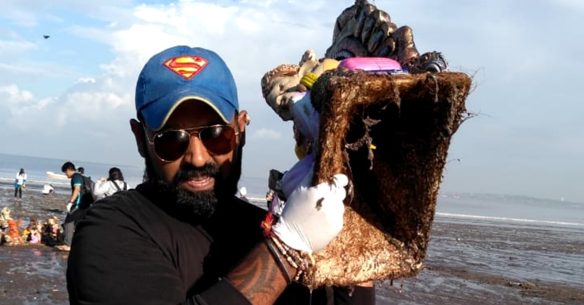 Mumbai Volunteers Show True Devotion, Collect Broken Ganesh Idols from Beaches!