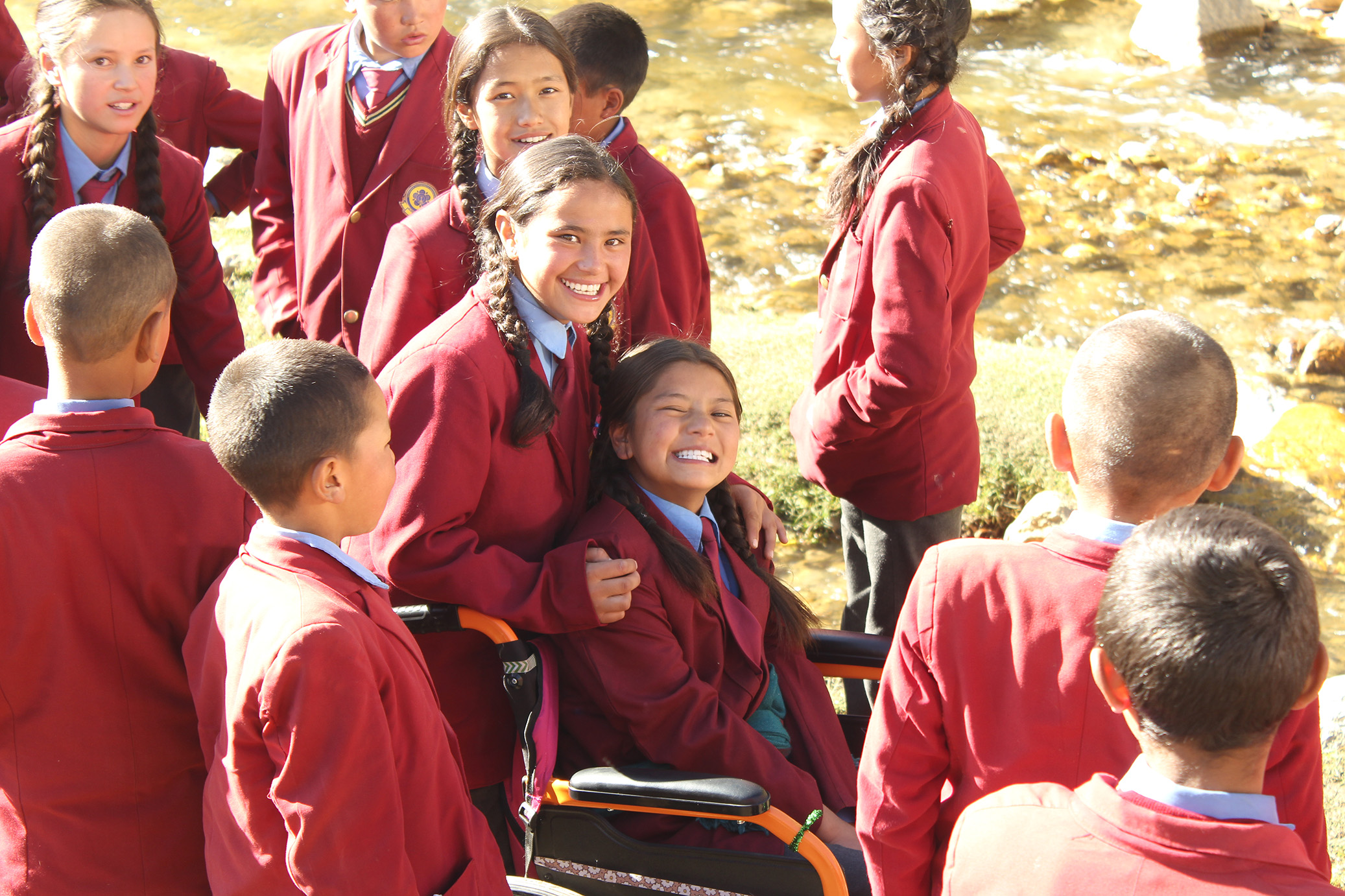 Girls going to school. From the shoot. (Source: Chuskit)