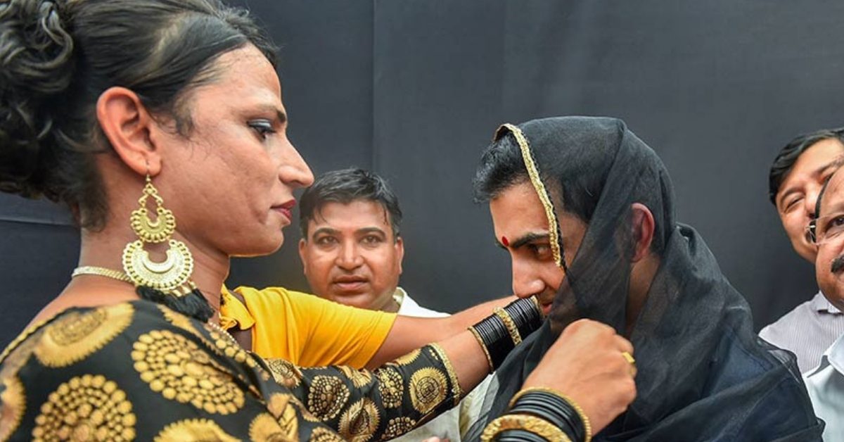 Cricketer - Gautam Gambhir - transgender - saree