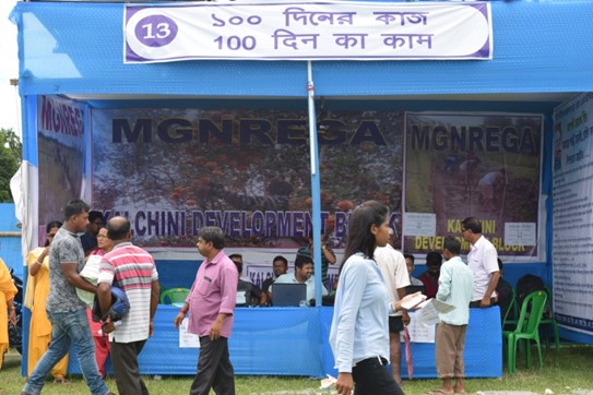 At the stall for MGNREGA work during a recent camp organised for tea garden workers. (Source: Alipurduar district administration) 