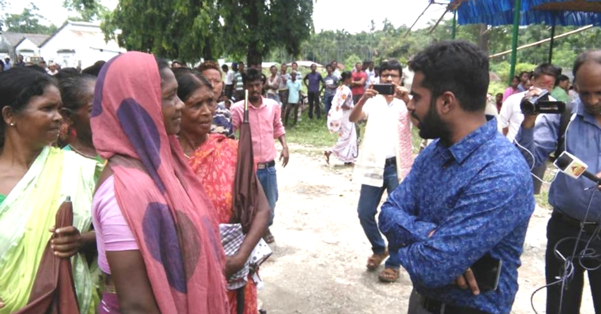 District Magistrate Nikhil Nirmal speaking to tea garden workers at a recent camp. (Source: District Magistrate Alipurduar)