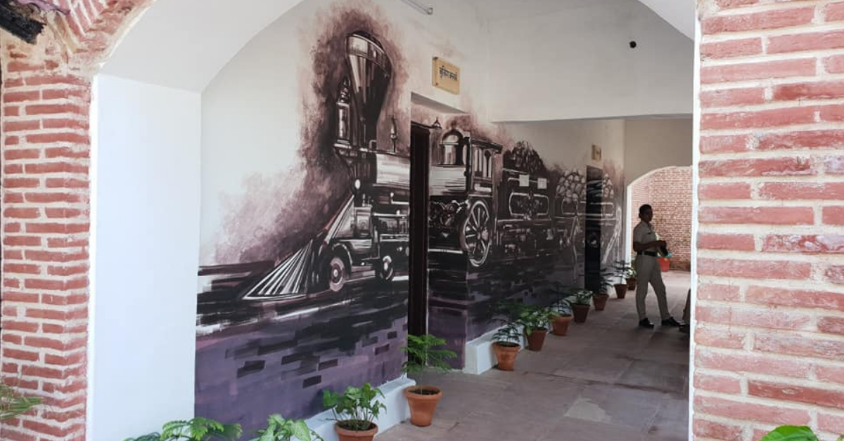 The beautiful artwork inside the Farrukhnagar Railway Station Image Credit: Northern Railway.