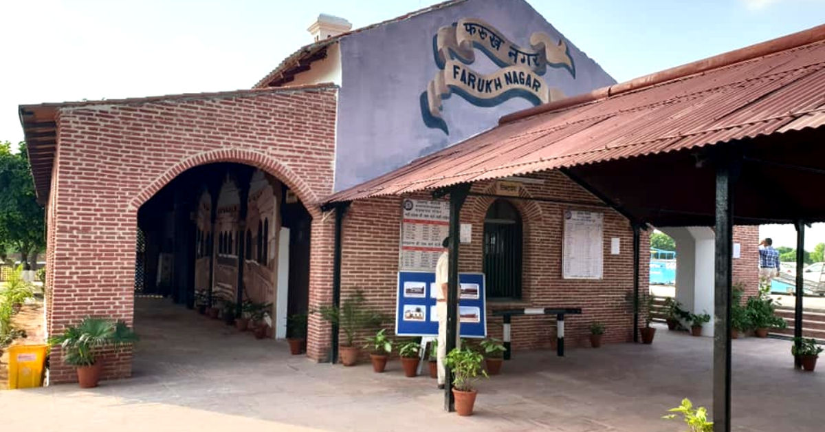 The stunning Farrukhnagar station, Gurugram. Image Credit: Northern Railway