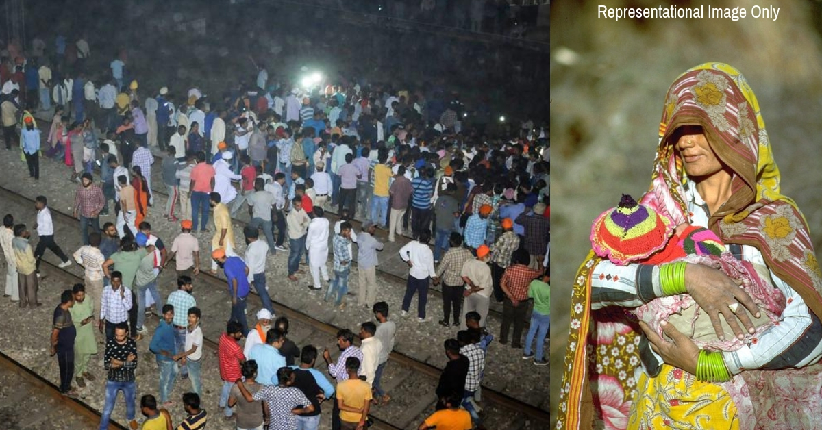 Amritsar Tragedy: Lady Saves Baby Flung Into Air Seconds Before Train Hits Father