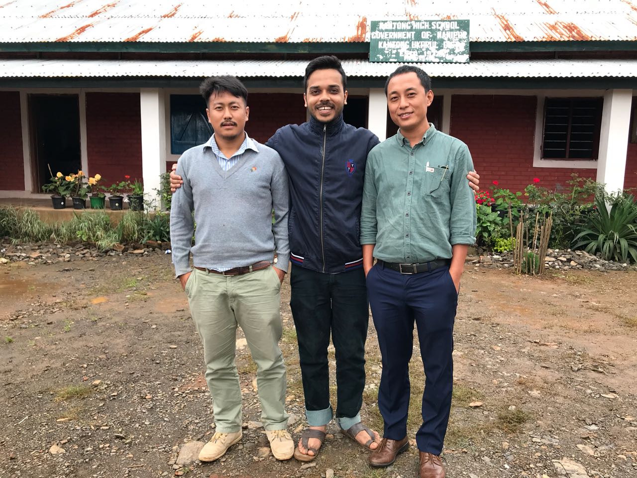 Mathanmi Hungyo, Director of RREA (Extreme Left) with Raghwendra Singh (middle).