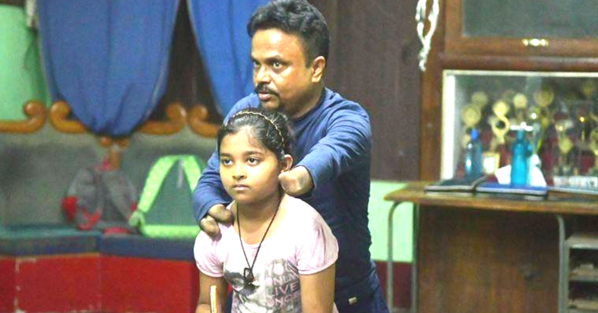 Kajal Dey, Tripura's only Table Tennis Coach without hands. Image Credit: Chathura Pamunuwa