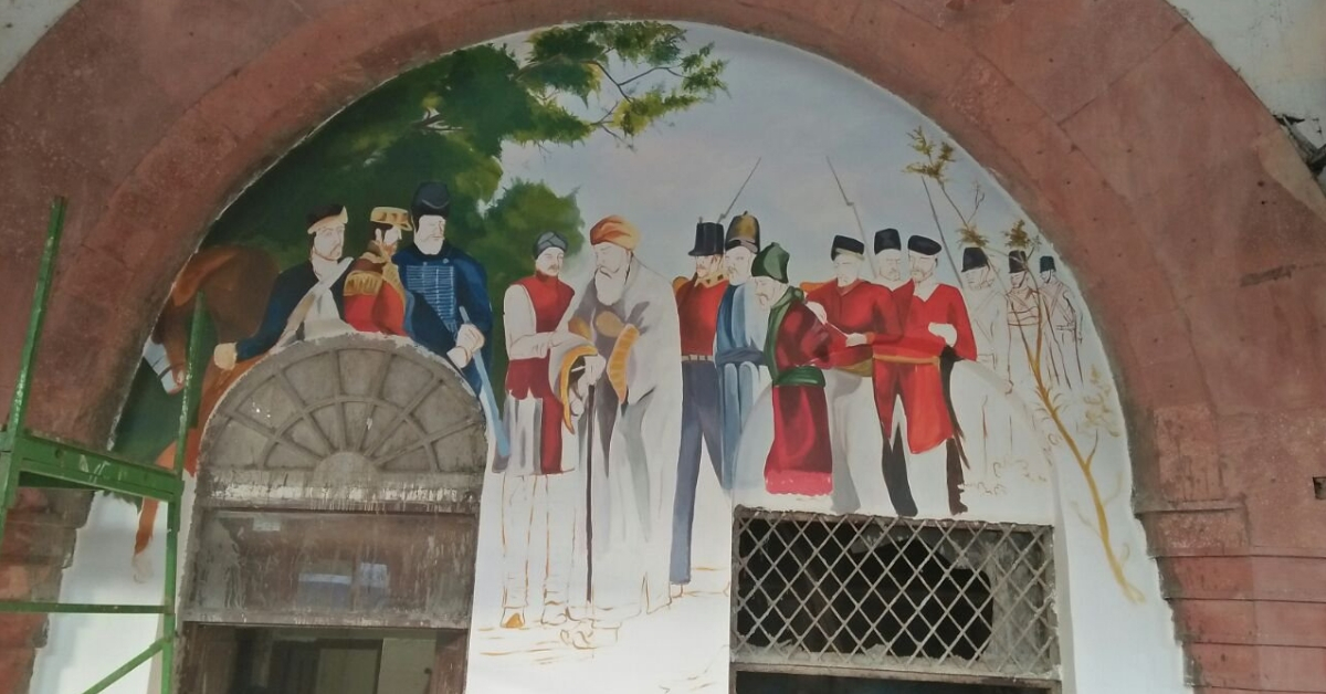 The first War of Indepedence, illustrated on the Ghaziabad junction facade. Image Credit: csDishaa