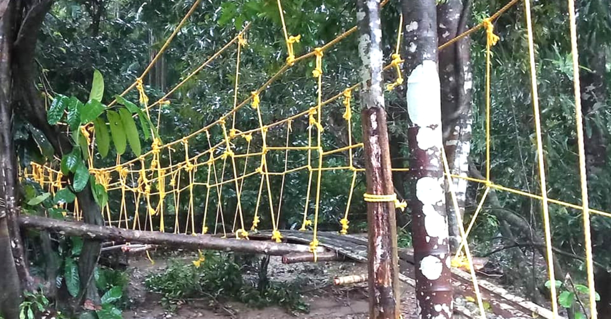 The hanging bridge, that Karnataka's Balakrishna built for his village. Chandrashekhar Shetty‎