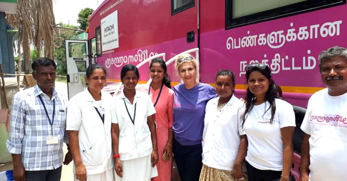 The team behind 'Mammomobile', India's first mobile breast cancer detection bus. Image Credit: Mammomobile India