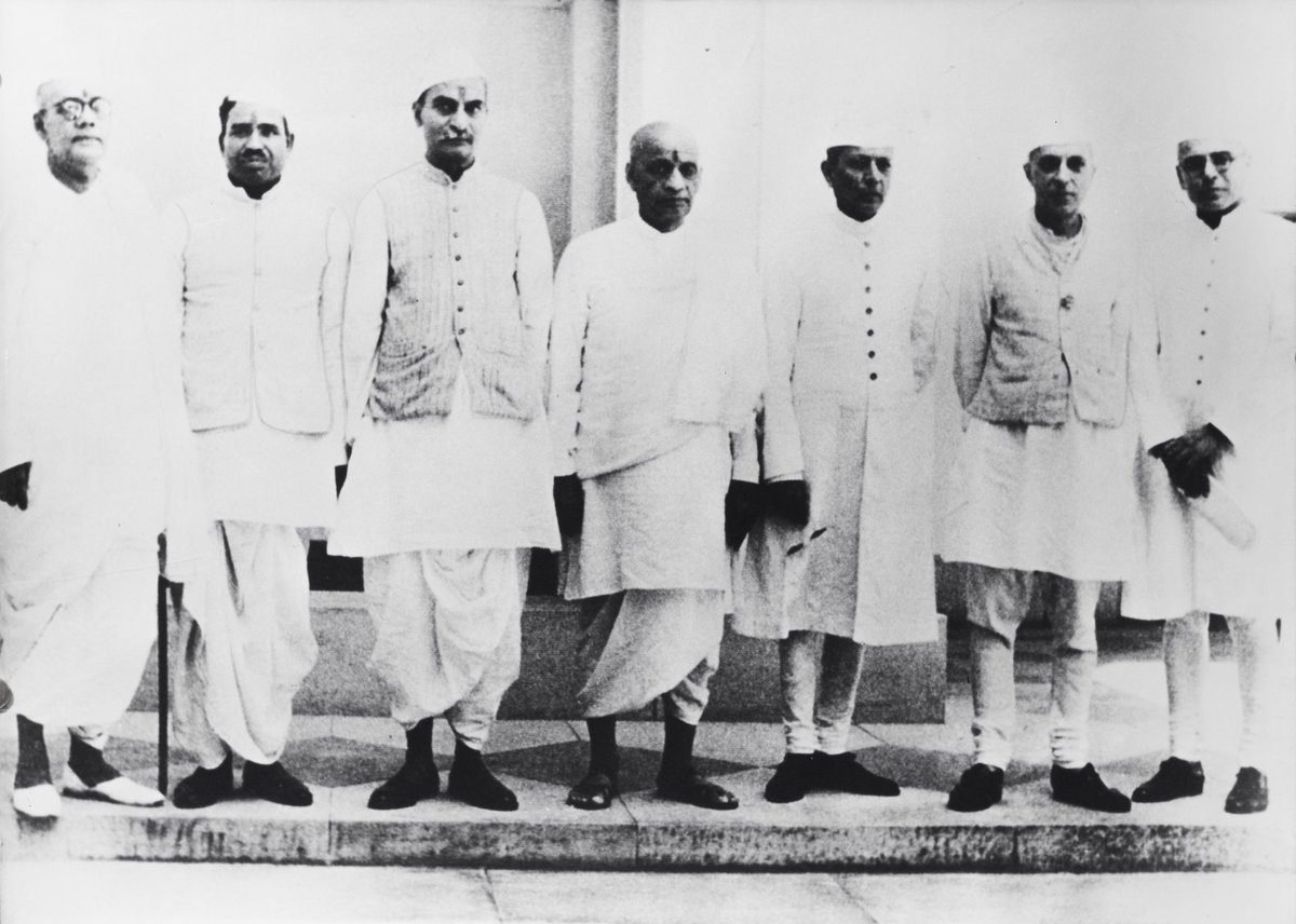 Sardar Patel with fellow members of the Interim Government. (Source: Twitter)