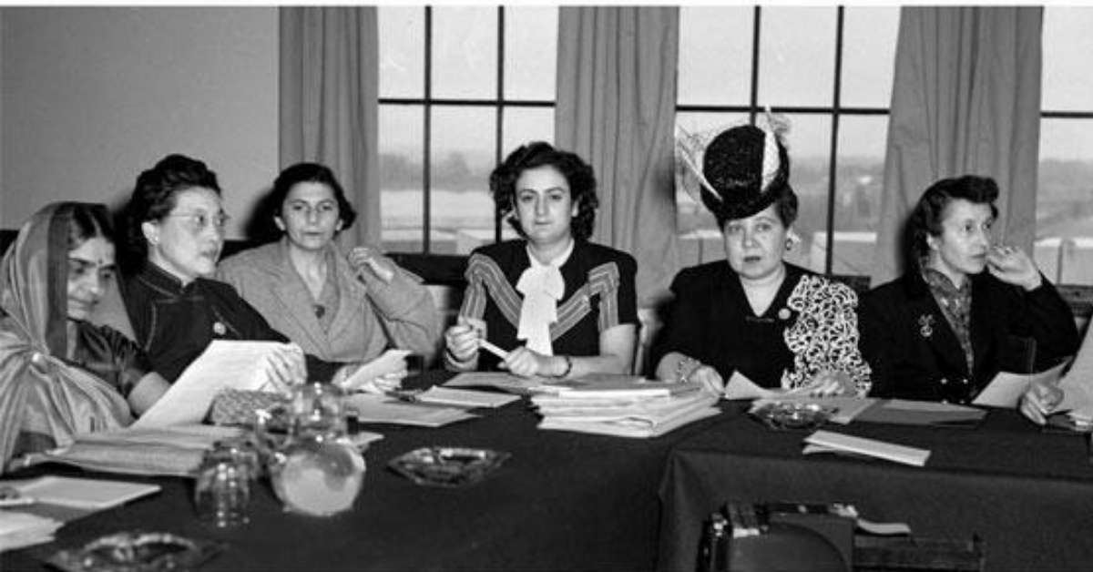 Hansa Jivraj Mehta (left) represented India at the United Nations. (Source: UN Photo) 