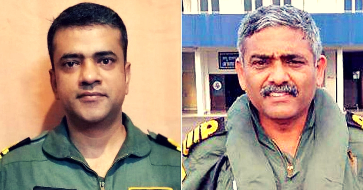 Indian Navy Commander (Pilot) Vijay Varma (left) and Captain (Pilot) P. Rajkumar. )SOURCE: TWITTER/ CAPTAIN P RAJKUMAR)