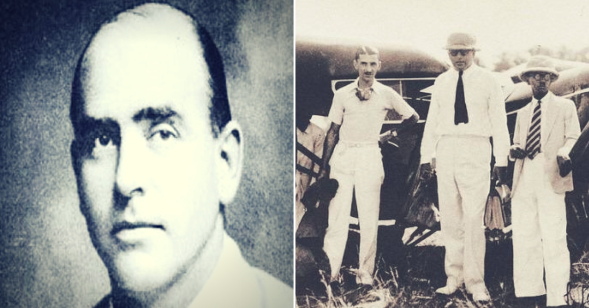 Nevill Vintcent profile (left). A young JRD Tata standing with Vintcent. (Source: Twitter) 