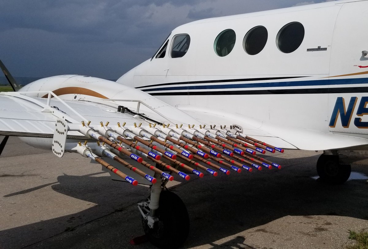 Cloud seeding will be done through an aircraft which will transport and disperse the necessary silver iodide. (Source: Twitter/Kyle Brittain)