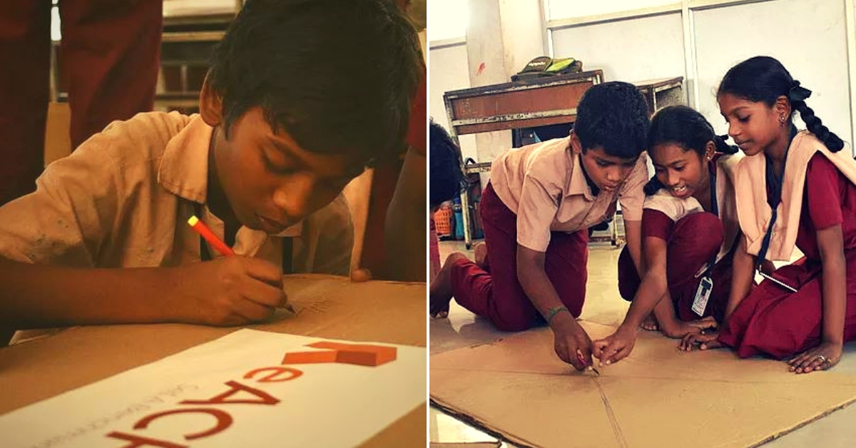 IIT-M Students Upcycle Discarded Cardboard Into 400+ Desks for Govt School Kids!