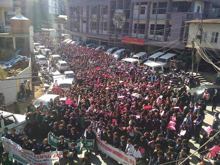 Protests in the Northeast against the Citizenship Amendment Bill, 2016. (Source: Twitter)
