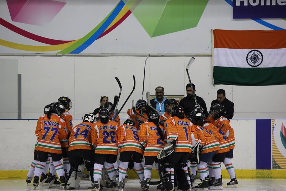 The women's team at the 2016 Asian Challenge Cup. (Source: Indian Women's Ice Hockey Team)