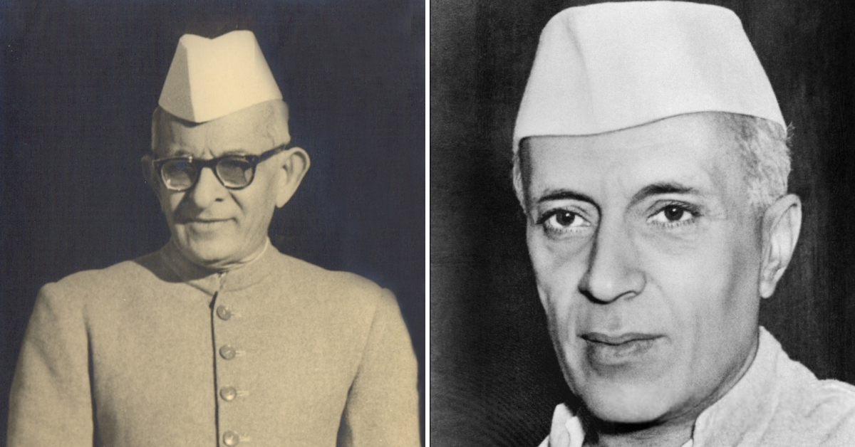 KM Munshi (Left) & Jawaharlal Nehru (Right). (Source: Bombay High Court/Wikimedia Commons)
