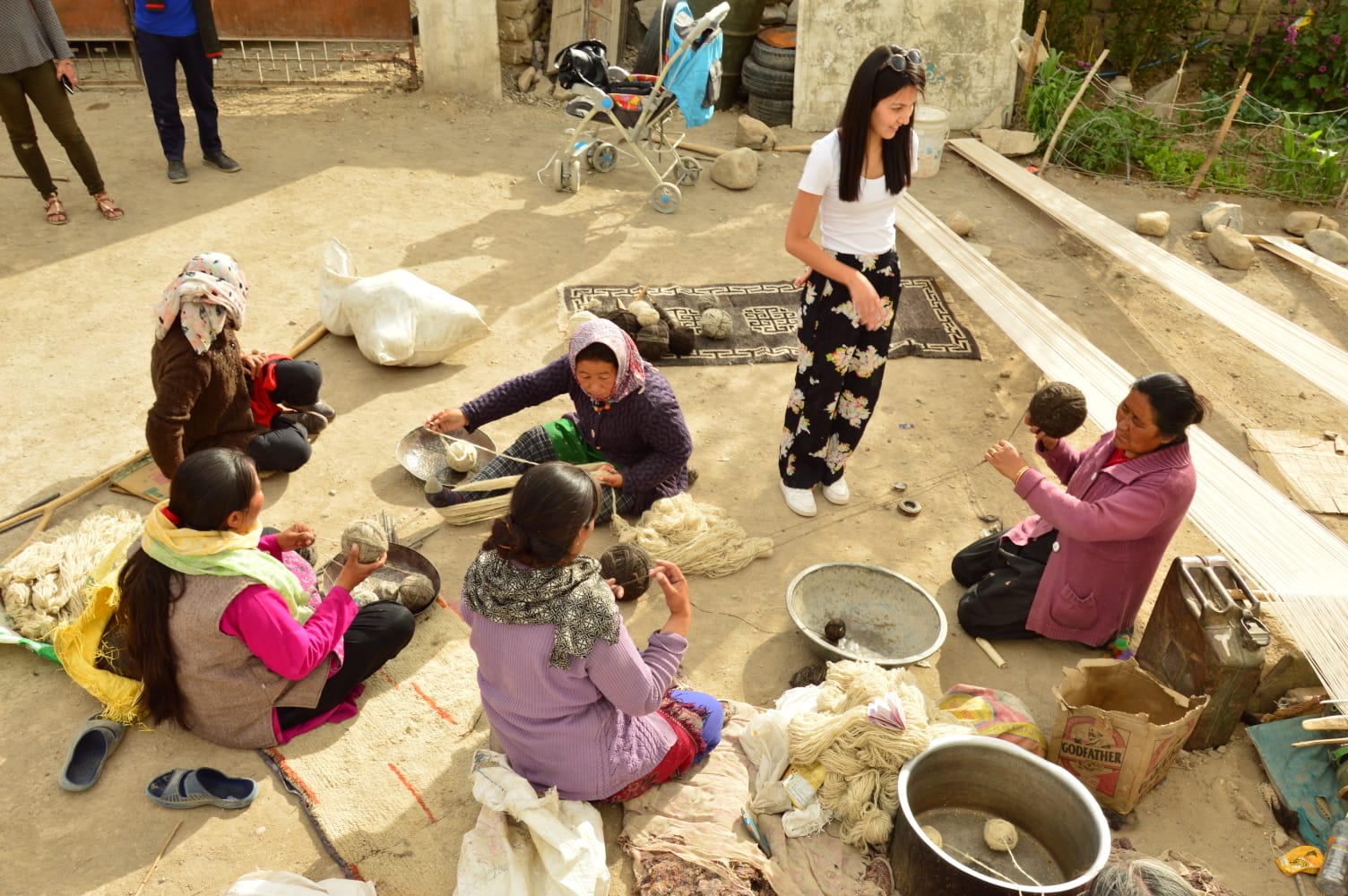 Lachic overseeing local artisans at work. (Source: Rigzin Wangmo Lachic Goji)