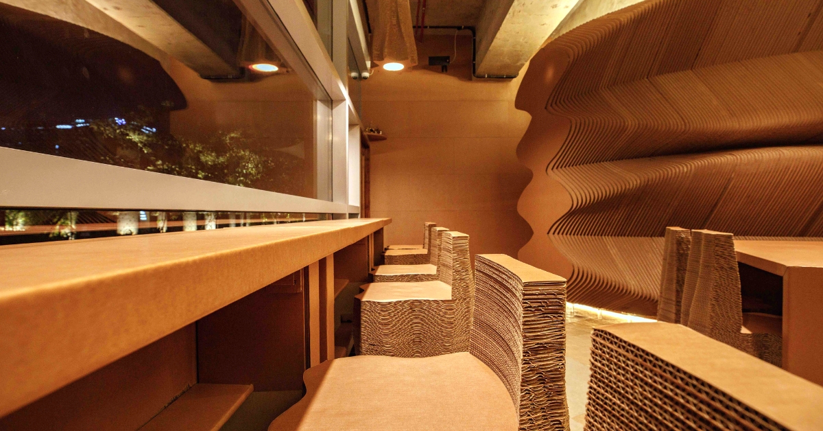 Out-Of-The-Box: Mumbai Cafe Is Made Entirely From Recyclable Cardboard!