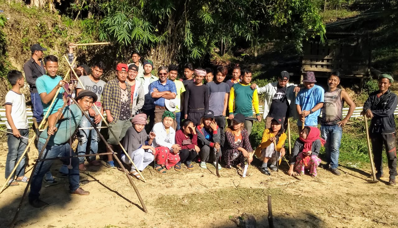 Soil conservation training with youth who study/work in cities and came back to the village for Christmas vacation. 