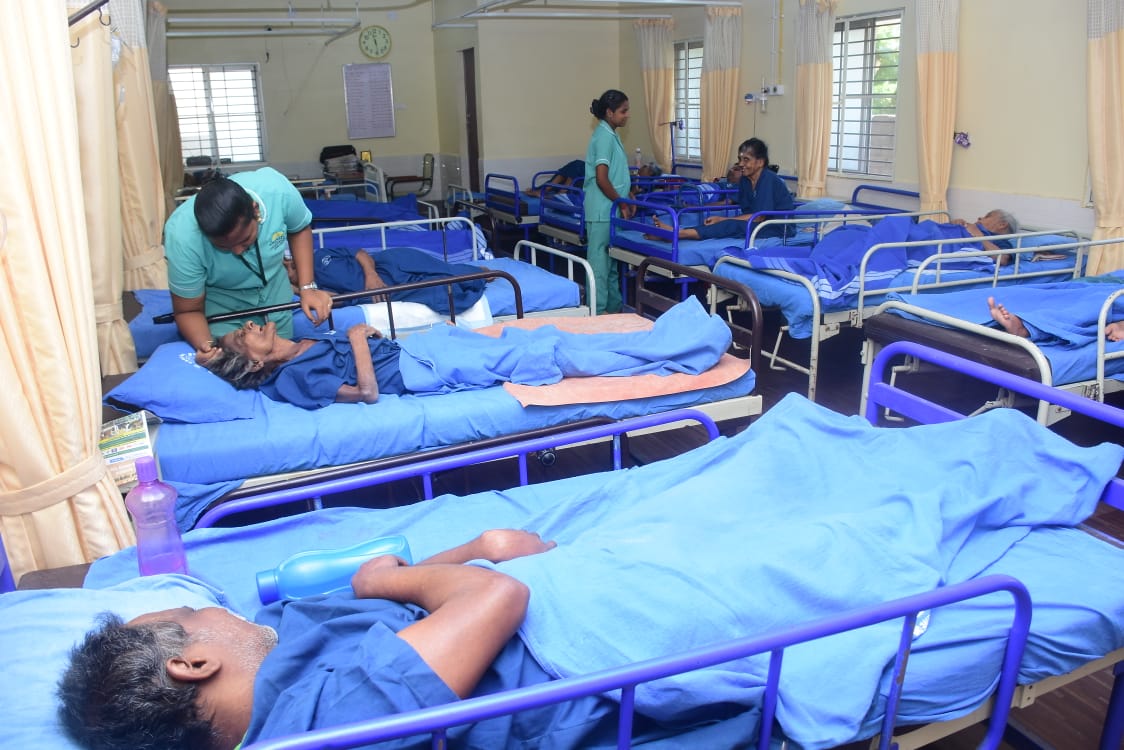 Patients at the Nethravathi Pain, Palliative Care, and Rehabilitation Centre. (Source: Aishwaryam Trust)