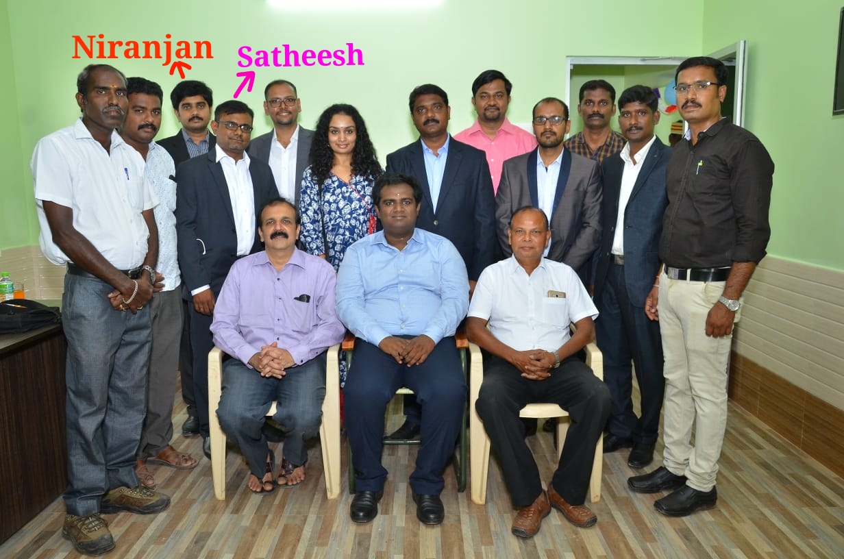 Aishwaryam Trust team with Dr Niranjan and Dr Satheesh marked in it. (Source: Aishwaryam Trust)