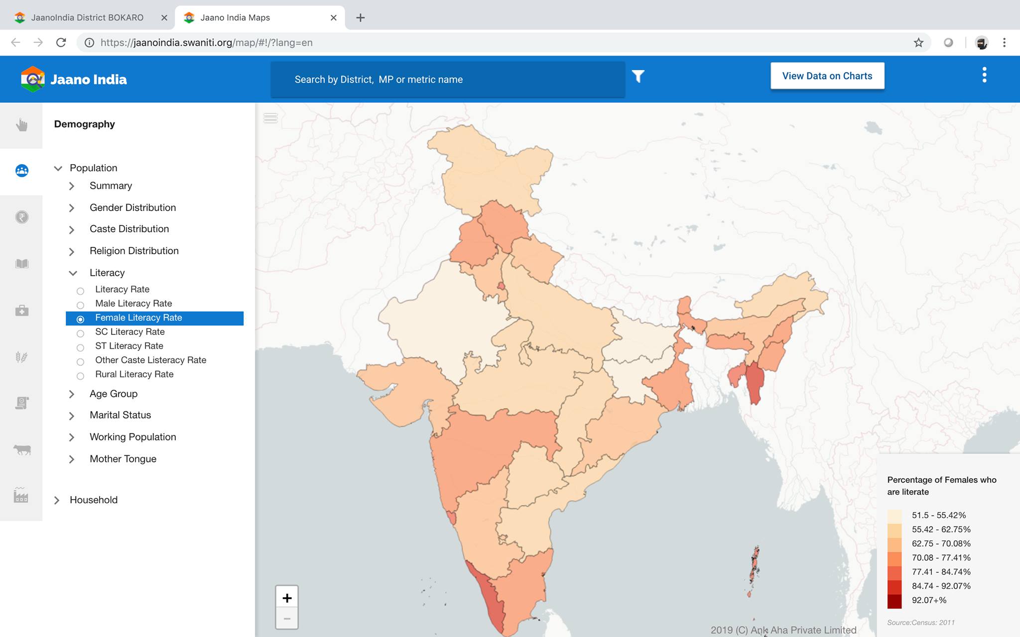 Jano India map. 