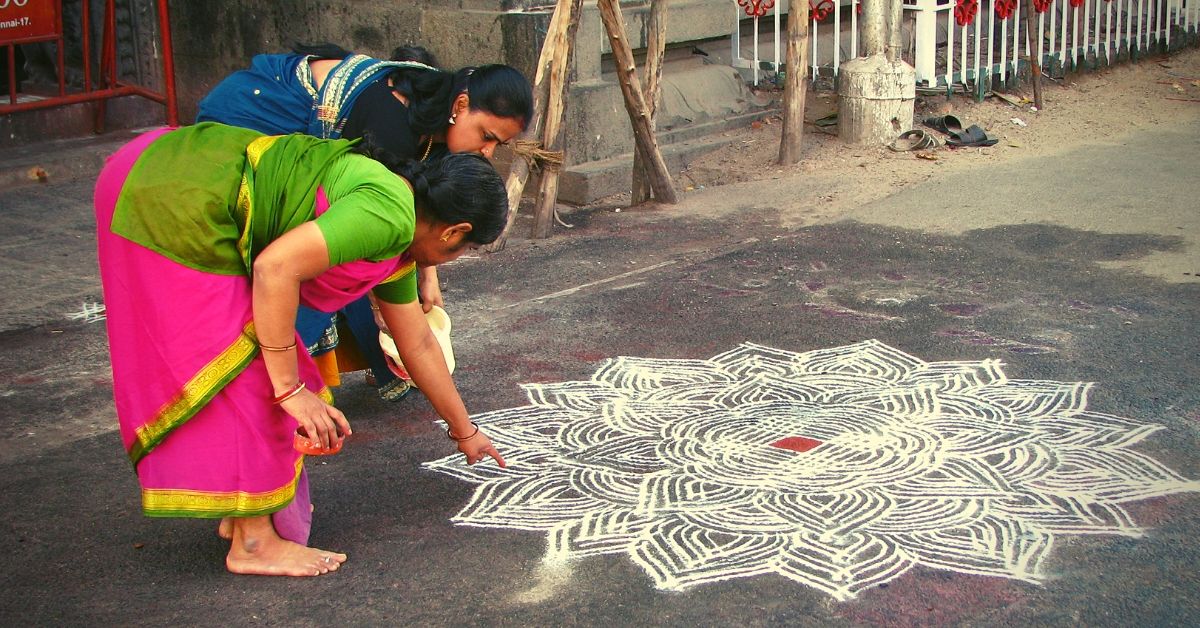 How a Pinch of Rice Flour, Math & Imagination Led to the Ancient Art of Kolam