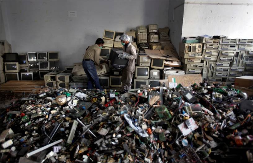 Sorting through e-waste. (Source: Facebook/E-Waste Recyclers India)