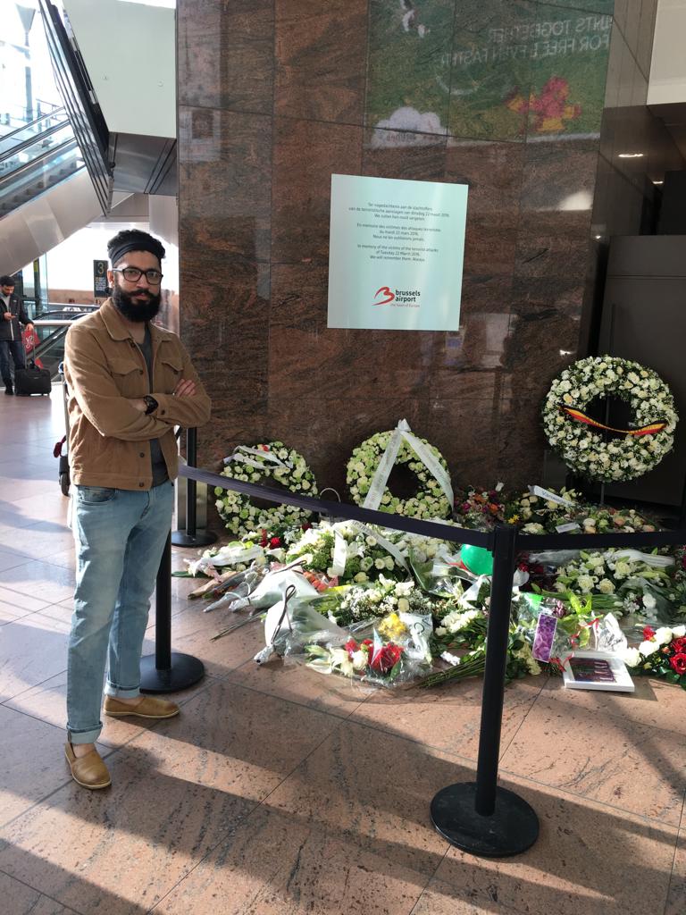 Amit at a memorial remembering the victims of the terror attack in Brussels. (Source: Amit Motwani)