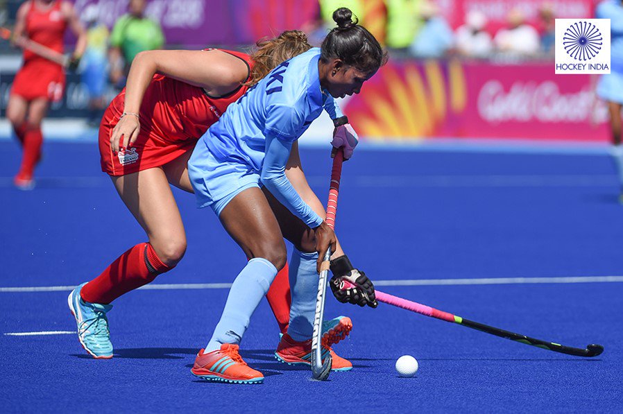 Nikki Pradhan in action. (Source: Twitter/Hockey India)