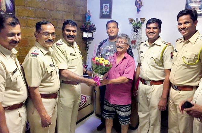 The Mumbai Police wishing Valerian Santos on his 60th birthday. (Source: Twitter/Mumbai Police) 