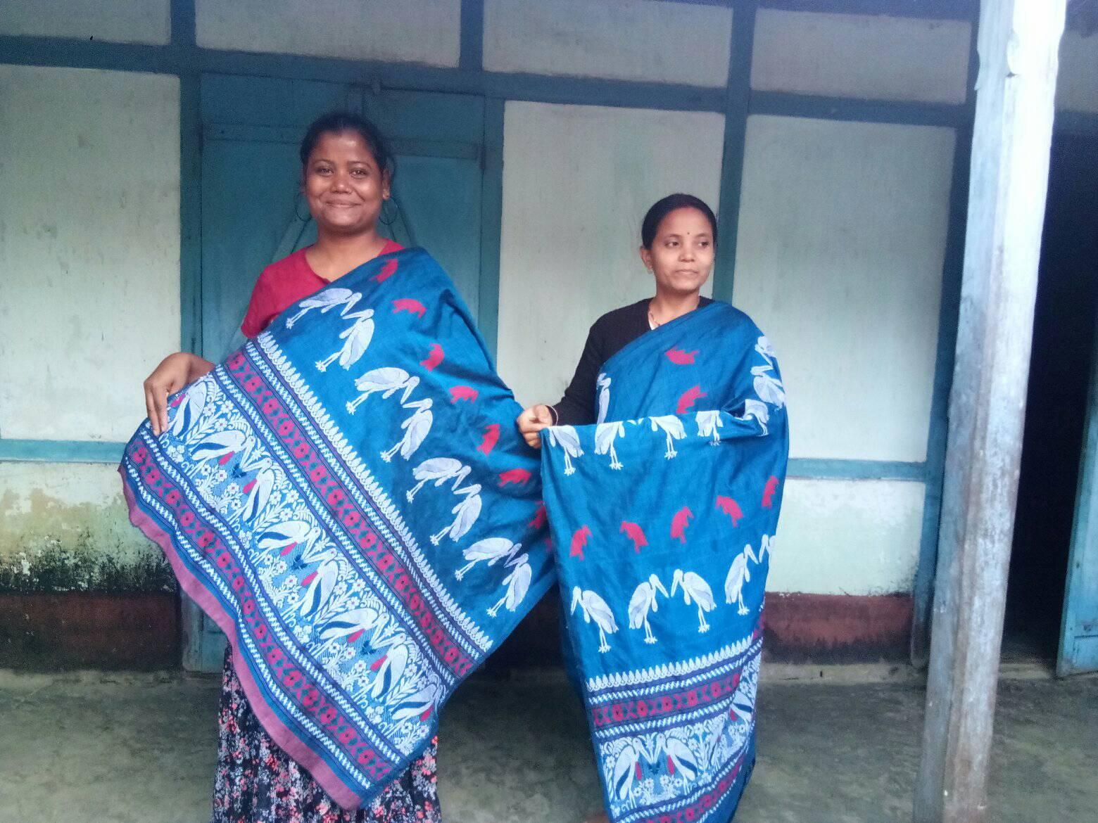 Handloom-made items featuring the Hargila motif. (Source: Facebook)