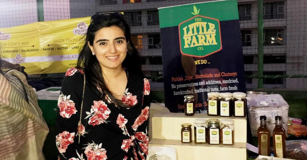 Delhi woman startup organic pickles the little farm Gurgaon madhya pradesh