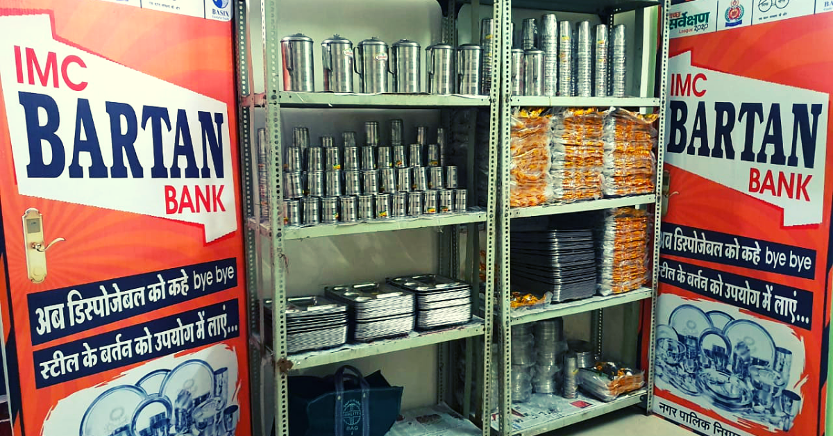 Indore municipal corporation plastic ban bartan bank reusable india