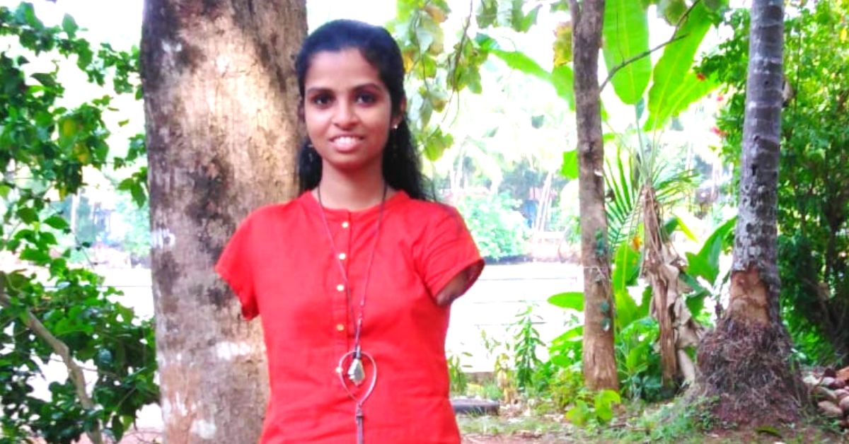 Kerala girl without arms aces exams